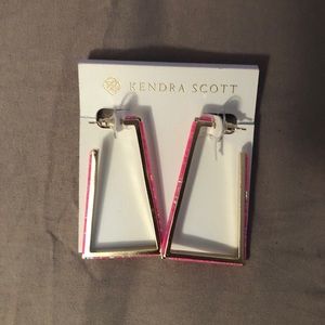 Kendra Scott gold and pink earrings
